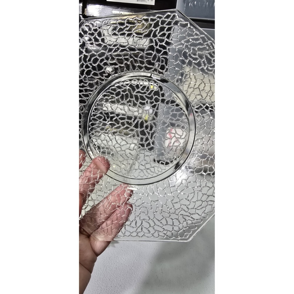 VTG Le Smith By Cracky Uranium/Vaseline Glass Plates 8" X's 4 - Picture 4 of 5